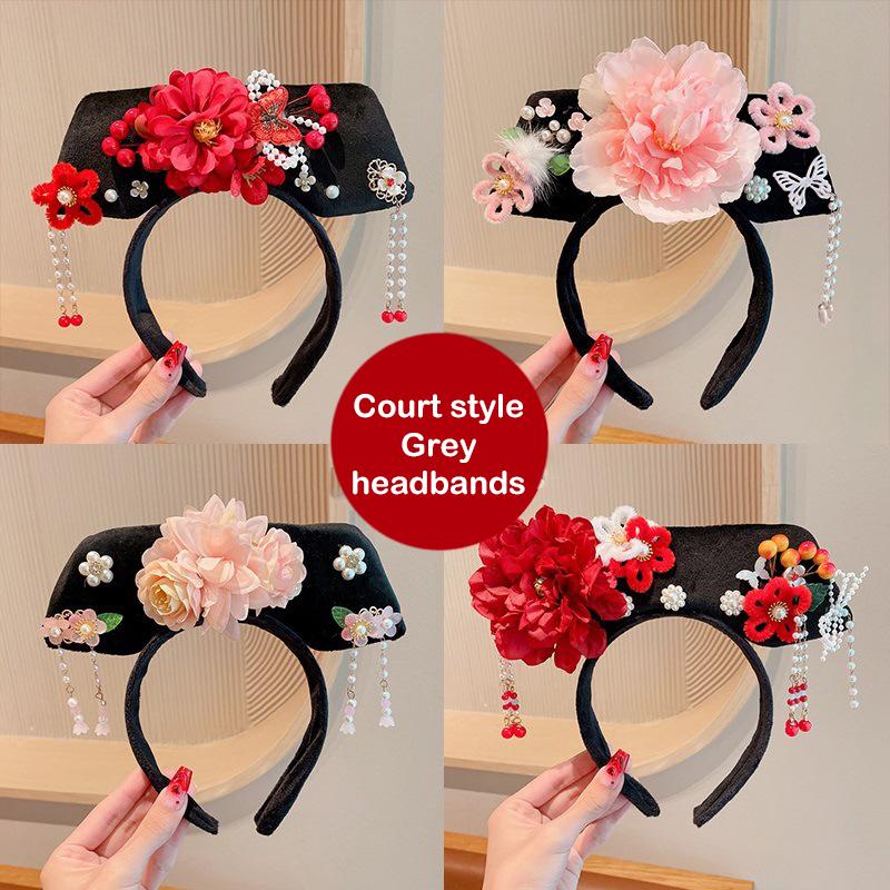 Čínské Tradiční Hanfu Cheongsam Čelenka Doplňky Starověká Princezna Gege Královský Dvůr Pokrývka Hlavy Fotografování Pokrývka Hlavy