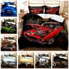 Vintage Duvet Cover Set, Classic Car Automobile Mechanic Nostalgic 50S, Decorative 3 Piece Bedding Set Twin Queen King Full Size