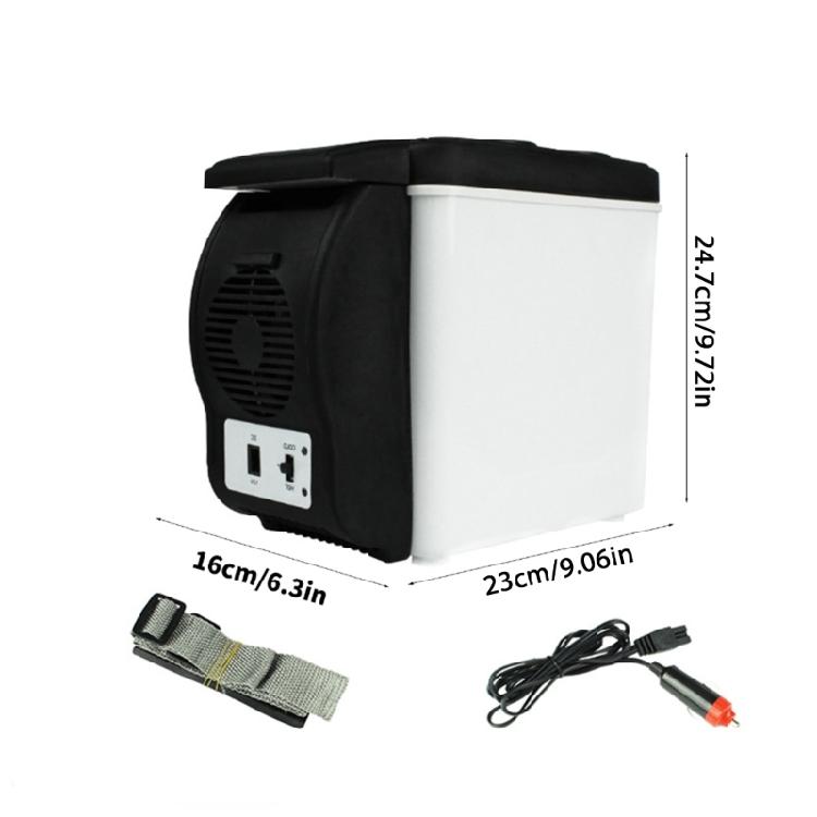 Mini Car Freshness 12V 6L Capacity Compact Size ABS Refrigerator Quiet Operation Portable Freezer Ideal for Travel Campi