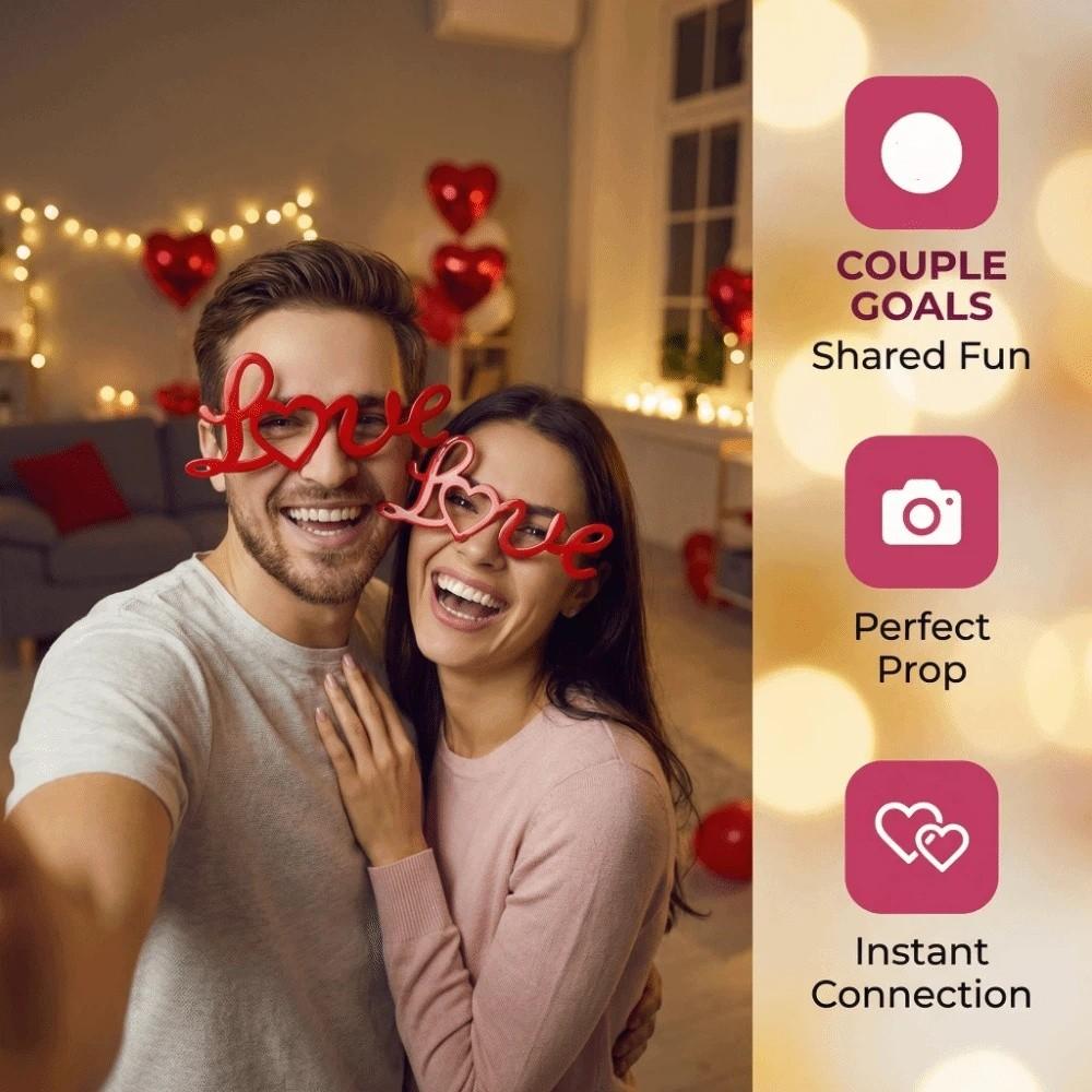 Party Valentine's Day Decorative Glasses Creative Red Love Glasses Love Shaped Glasses  Masquerade