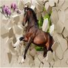 Papier Peint Photo Moderne 3d Mur de Briques Papier Peint Cheval Salon Fond TV Papier Peint Mural Pour Murs