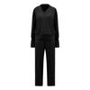 Women's Casual V-Neck Long Sleeve Loose Top Wide Leg Pants Two-Piece Set