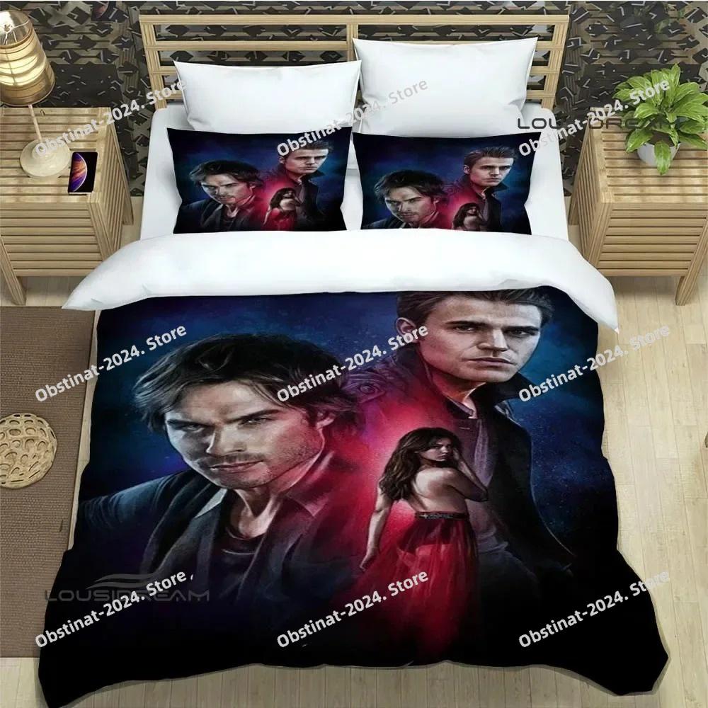 The Vampire Diaries Damon Salvatore Bettwäsche-Sets exquisites Bettwaren-Set Bettbezug Bettdecke-Set Bettwäsche Zimmerdekoration