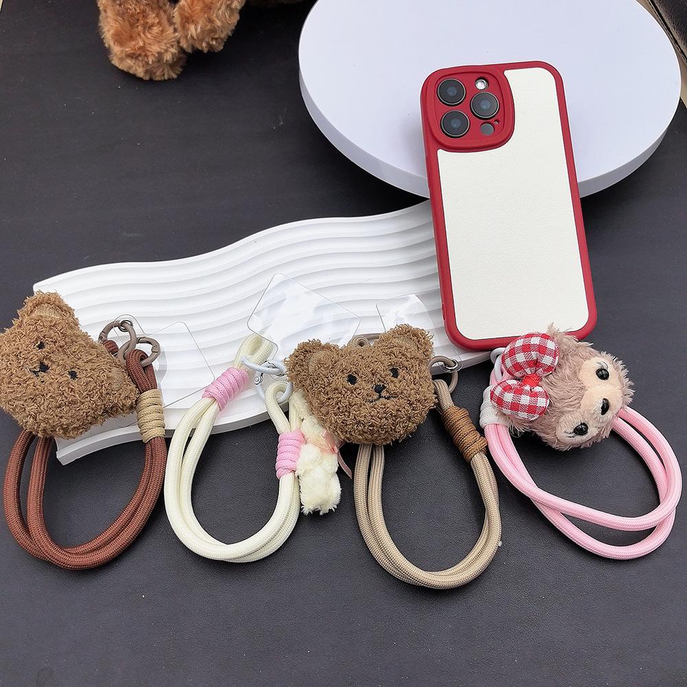 

Autumn/Winter Cute Bear Plush Wristlet Phone Case & Lanyard