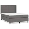 3132379 vidaXL Divan Bed with Mattress Grey 140x190 Cm Faux Leather