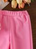 European & American Girls' Long-Sleeved Sweatshirt + Pink Pants Baby Set