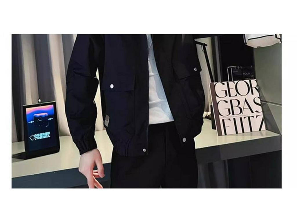 Men's Trendy Stand-Up Collar Workwear Jacket for Spring and Autumn