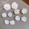 French Retro Flower Pearl Stud Earrings Set Mori Sweet Earrings Light Luxury Earrings Women