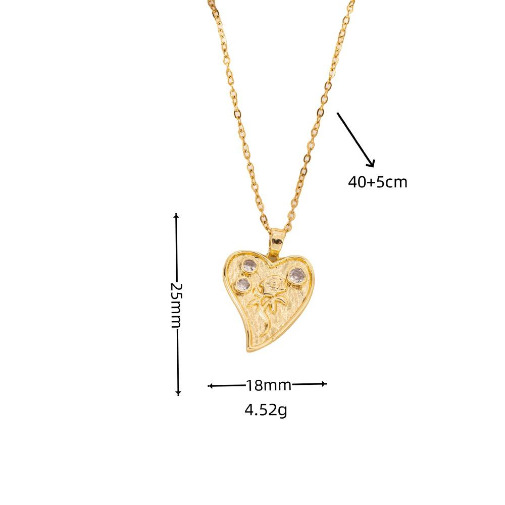 Sparkling Heart Zirconia Necklace, Golden Plated Chain, Bridal Jewelry for Wedding & Party