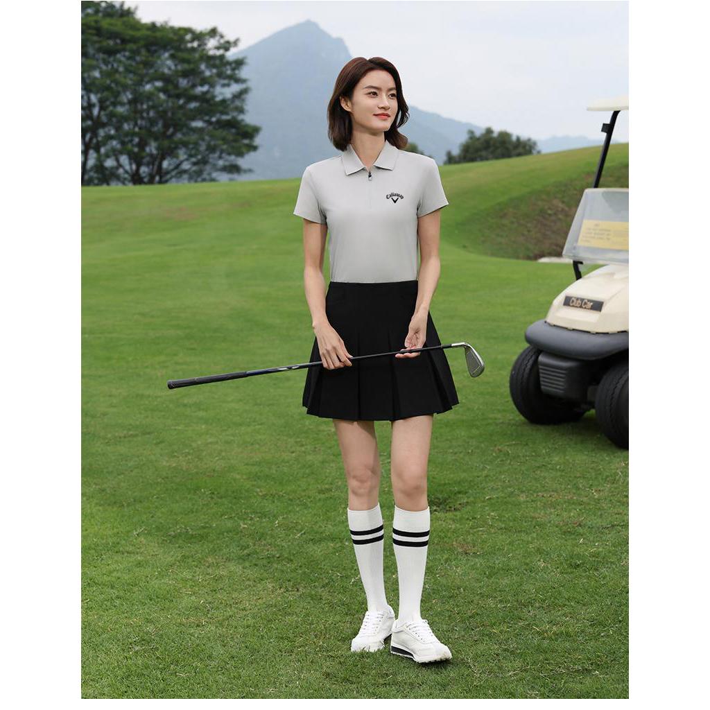 Callaway 2025 Sommer Stickerei Hohe Qualität Golf Business Freizeit Sport Stil Elastischer Reißverschluss Kragen Poloshirt