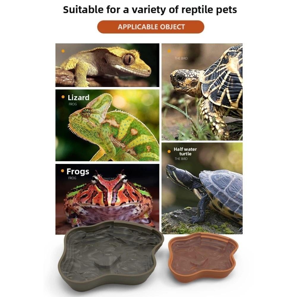 New Plastic Turtle Water Basin Double-sided Use Stepped Design Frog Bathing Basin Multi-size Pet Food Bowl Reptile Habitat