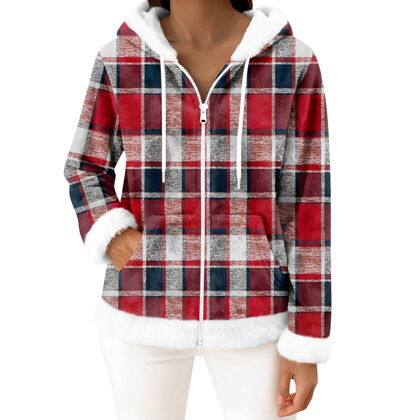 

Женский повседневный модный кардиган с капюшоном на молнии из флиса с длинными рукавами XL винный