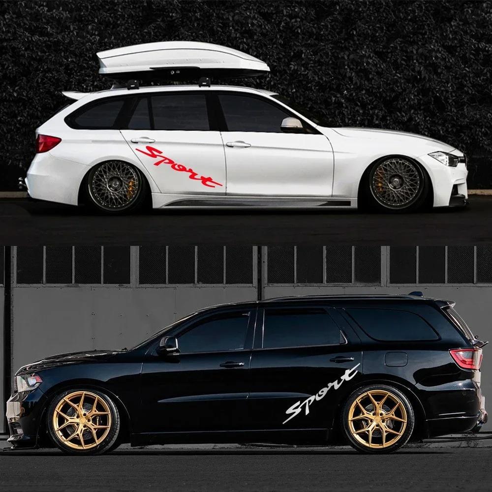 Car Side Racing Stripes Door Vinyl Decals Sport Styling Sticker Tuning Accessories For Truck Automobiles Waterproof Decoration