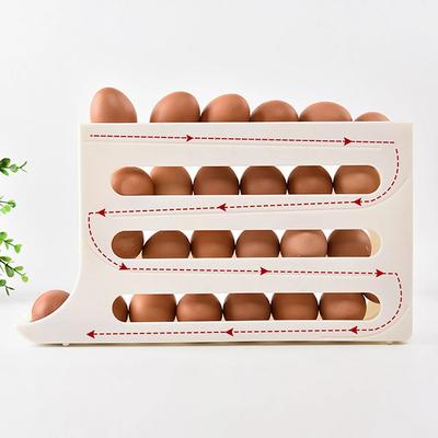 Eierhalter, automatischer Roll-Hühnerei-Organizer, Aufbewahrungsbox, platzsparender Roll-Ei-Spender für den Schrankkühlschrank
