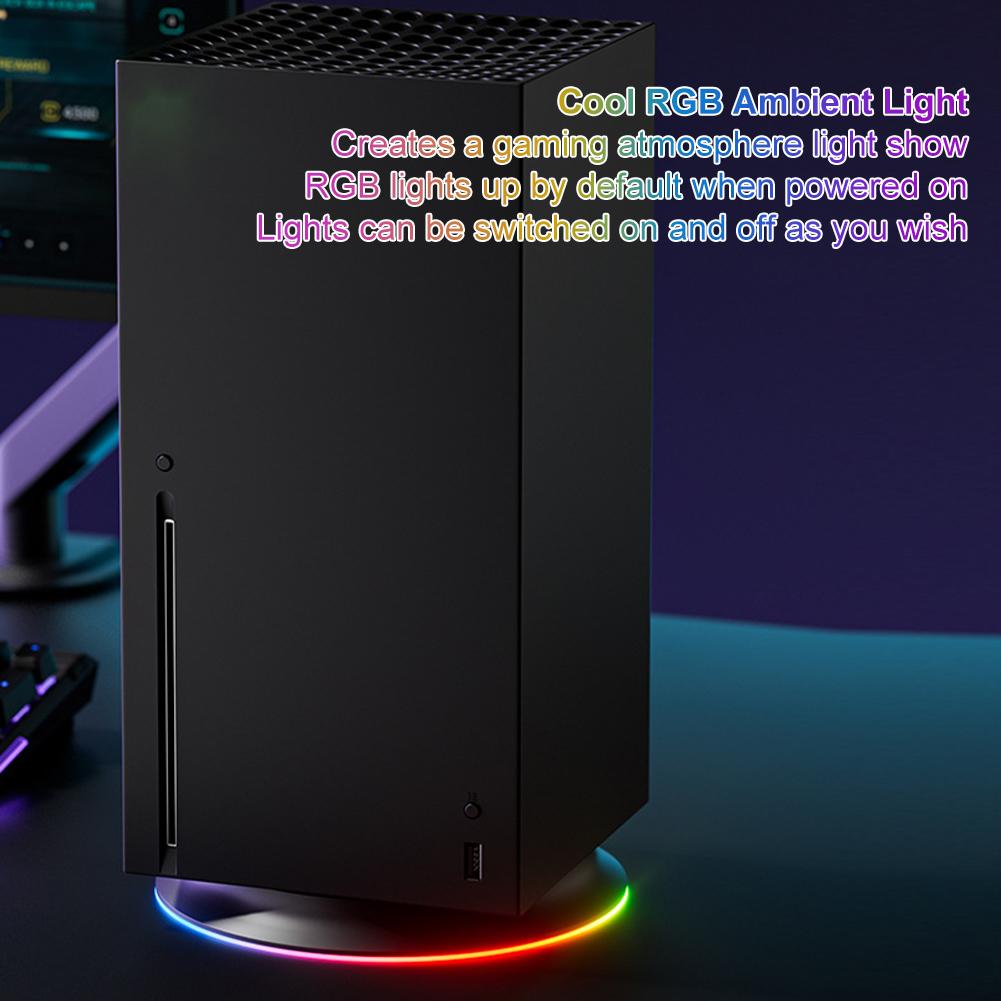 Cooling Station Dock for Xbox Series X Console Anti-Slip Stand Cooling Station RGB Cooler Docking Game Console Accessories