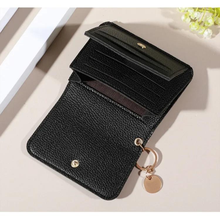 Nye Søte Lommebøker for Kvinner Små Lås Jente Kredittkortholder for PU Lær Myntpung Dame Lommebok Korte Lommebøker for Kvinner