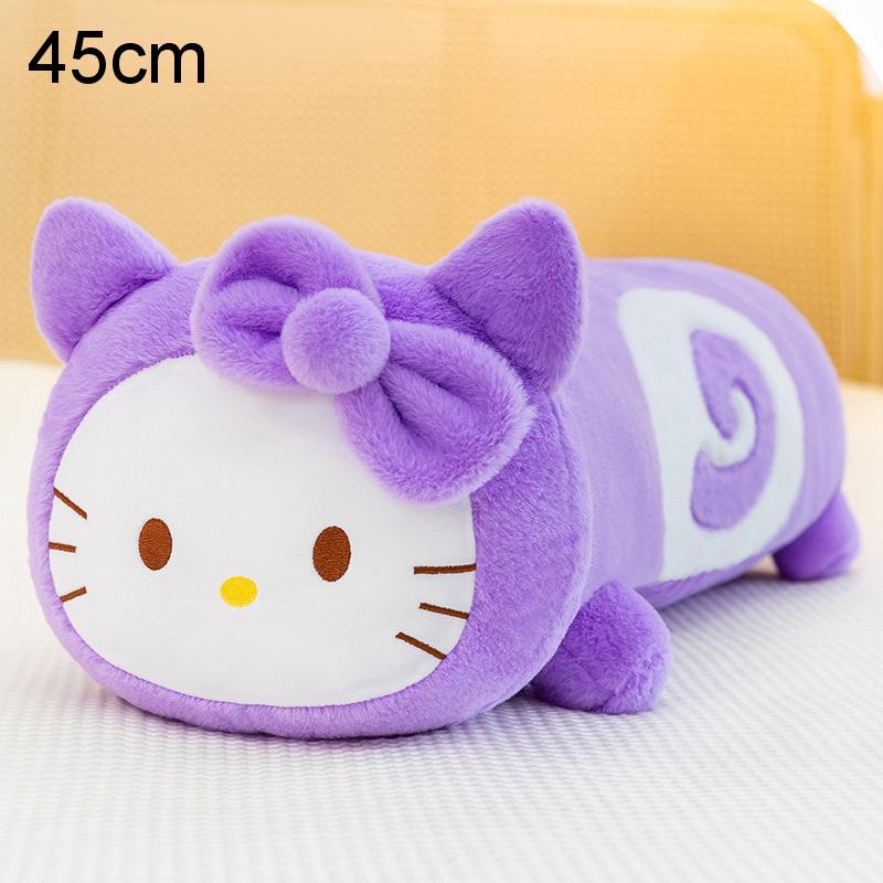 Swiss Roll Kt Cat Plush Pillow With Pp Cotton Filling For Kids And Adults
