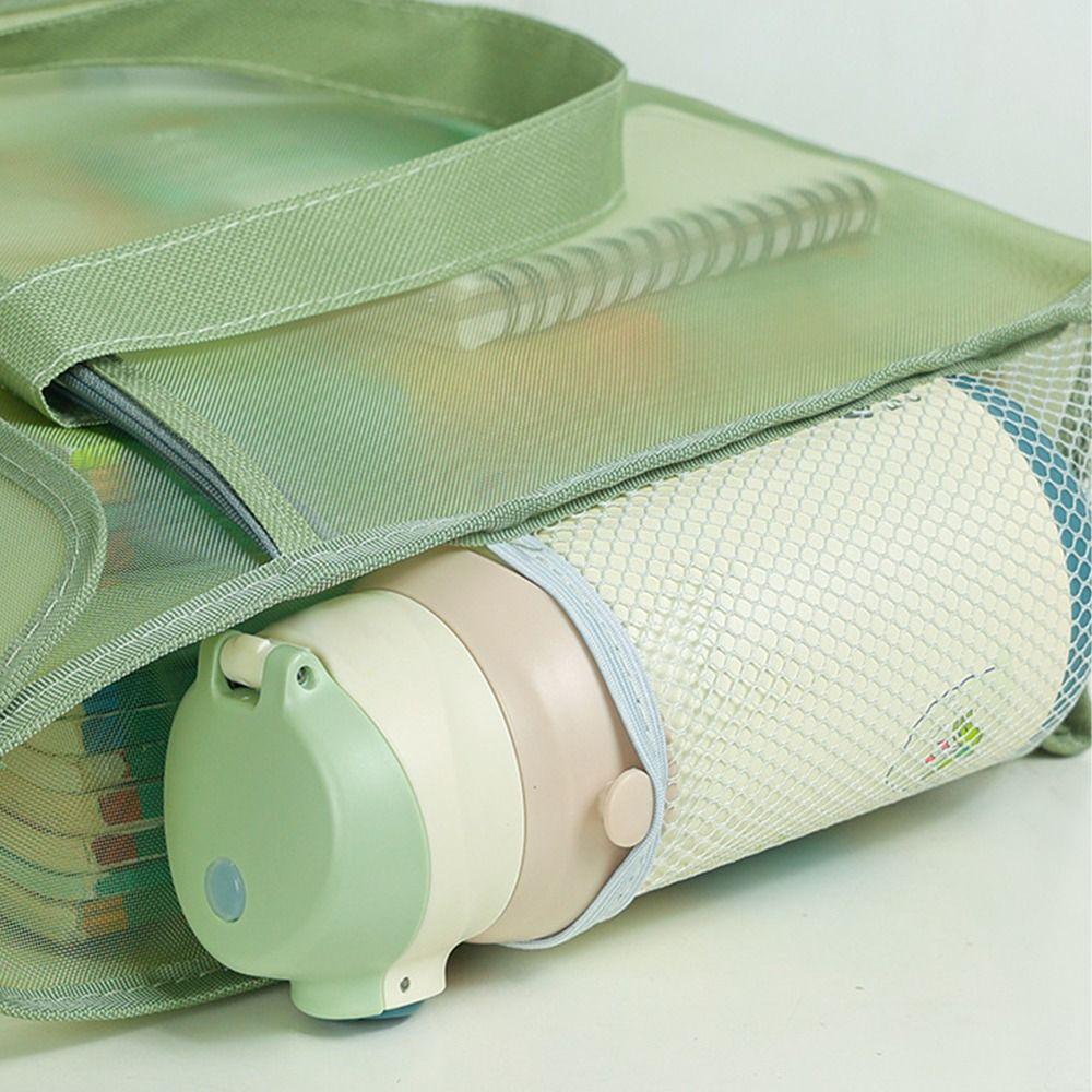 New Mesh Thickened Hand Book Bag Double Layer Large Capacity School Students Tutoring Handbag Portable Primary Tutoring Bags