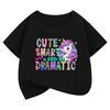 Kawaii Unicorn Shirt Design TShirt Printed T Shirt Girls Summer Clothes Short Sleeve Tops TShirts Cute Kids Clothing