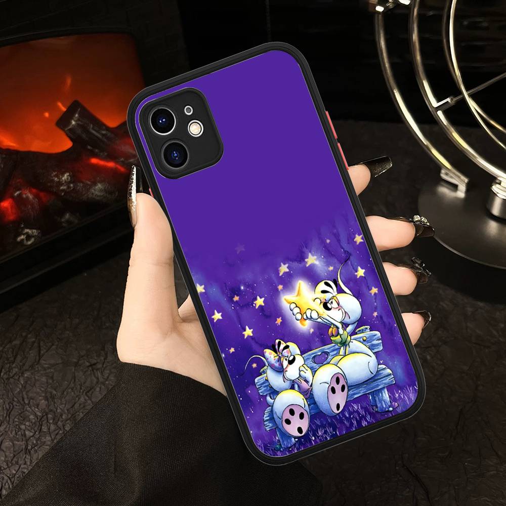 Cartoon D-Diddl For IPhone 16 15 14 Plus 13 12 11 Pro Max X XS MAX Translucent Matte Shockproof Cover