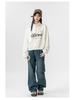 European Style Stand Collar High Waist Sweatshirt for Women - Plus Size, Slimming, Loose Fit, Short Top for Spring & Autumn 2025