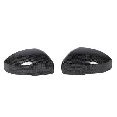 1 Pair Side Mirror Cap Cover Carbon Fiber Style Sporty Look Weather Proof Exterior Rear View Mirror