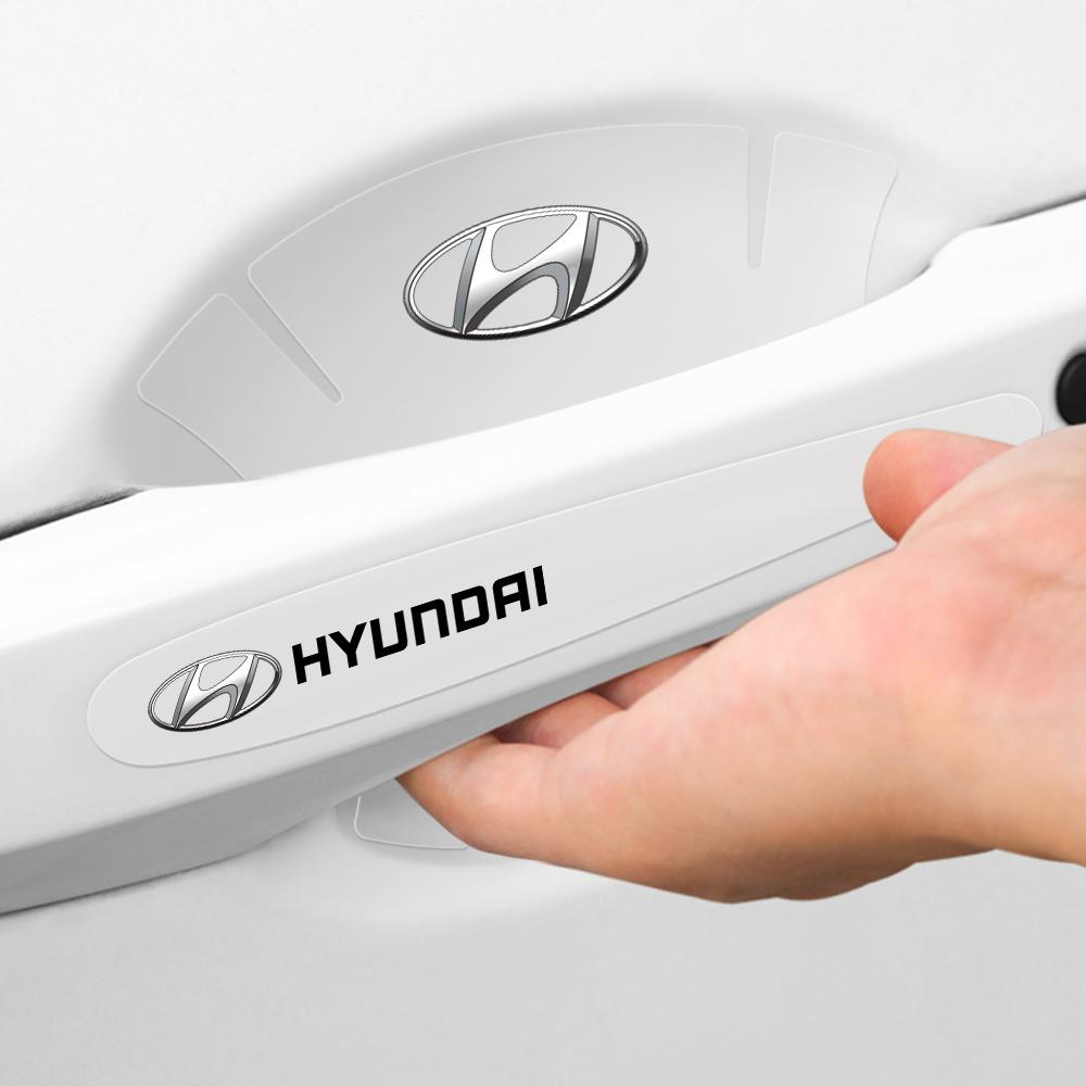 4/8Pcs PVC Car Door Handle Transparent Protective Film Anti-scratch Sticker For Hyundai Genesis Tucson I10 I20 I30 I40 IX20 IX35 TT31