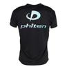 Phiten Volleyball Short Sleeve T-Shirt with Glitter Gradient, Black/Blue, Size L, Men's and Women's, 3125JG66810