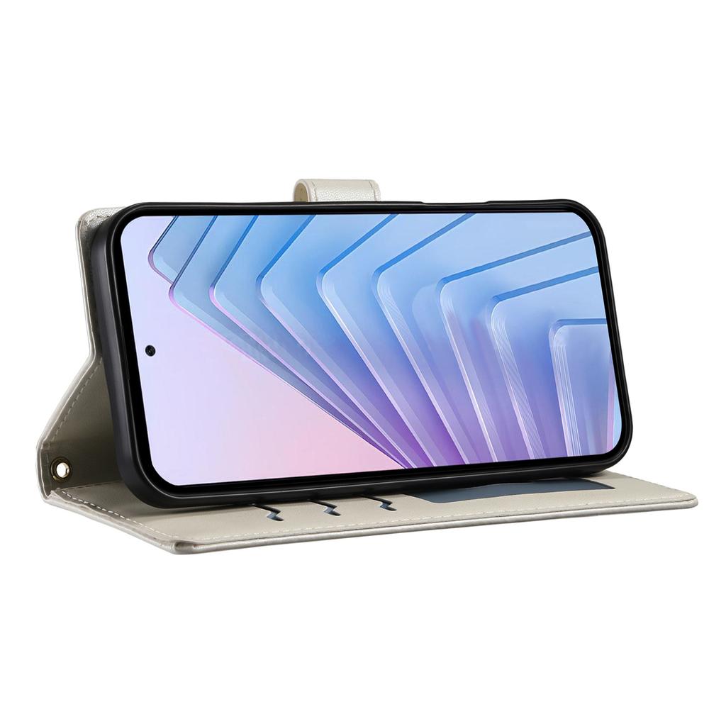 For Xiaomi 17 Pro Wallet Case Rhombus Stitching Stand Leather Phone Cover with Long/Short Strap