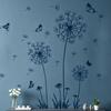 2 Sheets Dandelion Wildflower Wall Decals Peel And Stick Floral Butterflies Wall Stickers