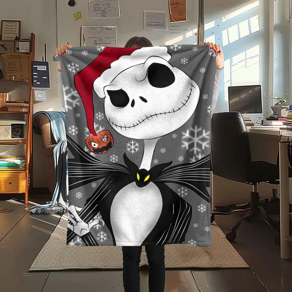 Nightmare Before Christmas Printing Flannel Blanket Bedroom Sofa Camping Warm Blanket Gifts for Family and friends-MJ009