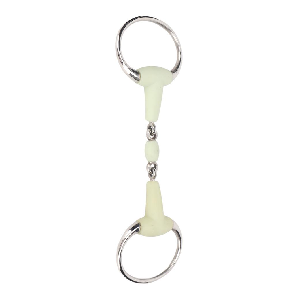 Stainless Steel Horse Bit Apple Flavor Rubber Wrapped Horse Mouth Snaffle Bit for Hours Training Racing