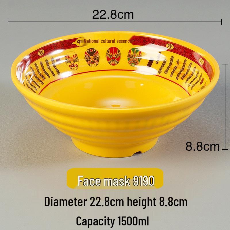Melamine Ramen Bowl: Porcelain-Like, Large Mala Tang Soup & Noodles Bowl for Wontons & Luosifen
