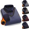 L-4XL Autumn and Winter New Fake Two Piece Sweater Men's Plush Knitted Warm Inner Wear Casual Versatile Pullover Top
