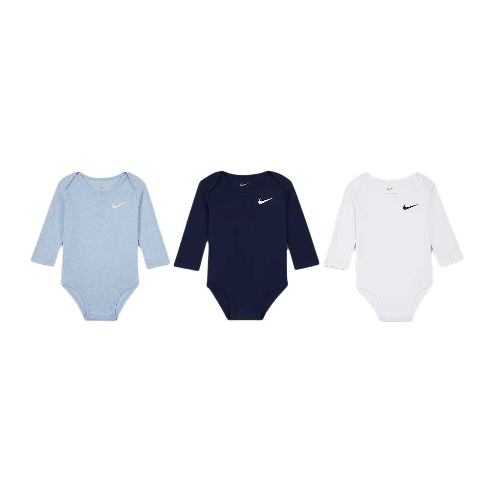 Nike Soft Knit Long Sleeve Bodysuit 3-Pack Baby bodysuits IF3681-410 24M