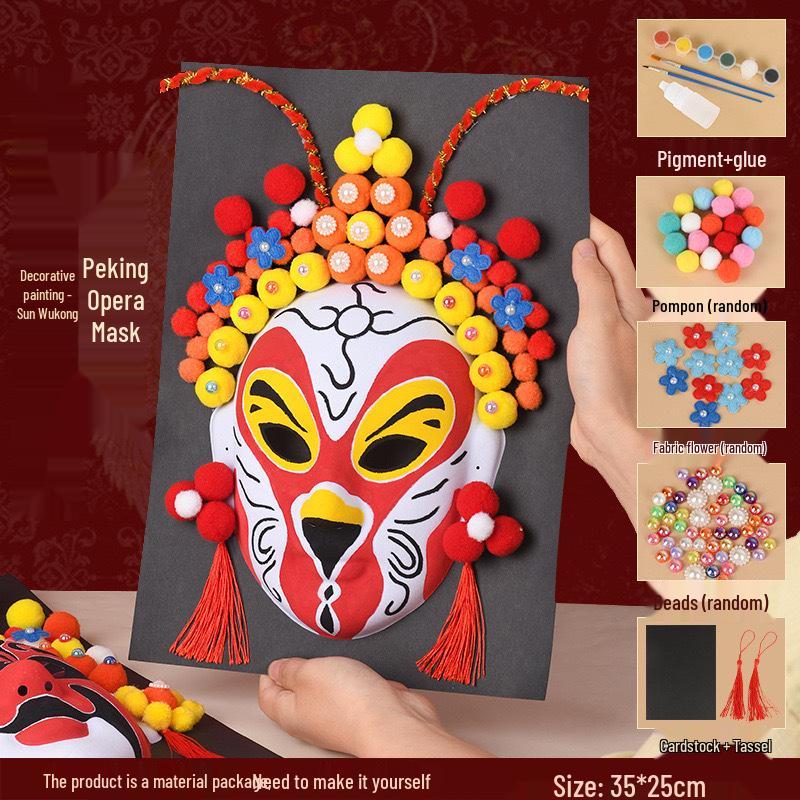 Peking Opera Mask 3D Painting Kit: Handmade Intangible Cultural Heritage Warm-Up Activity