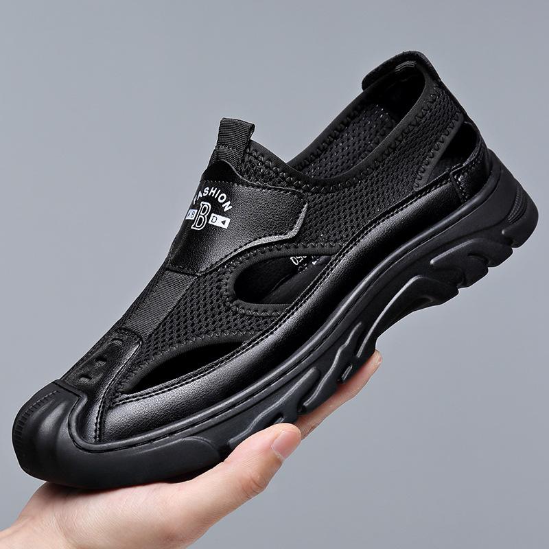 

2025 new Doudou shoes beach shoes soft sole breathable non-slip trend soft surface lazy shoes men s casual leather shoes 44