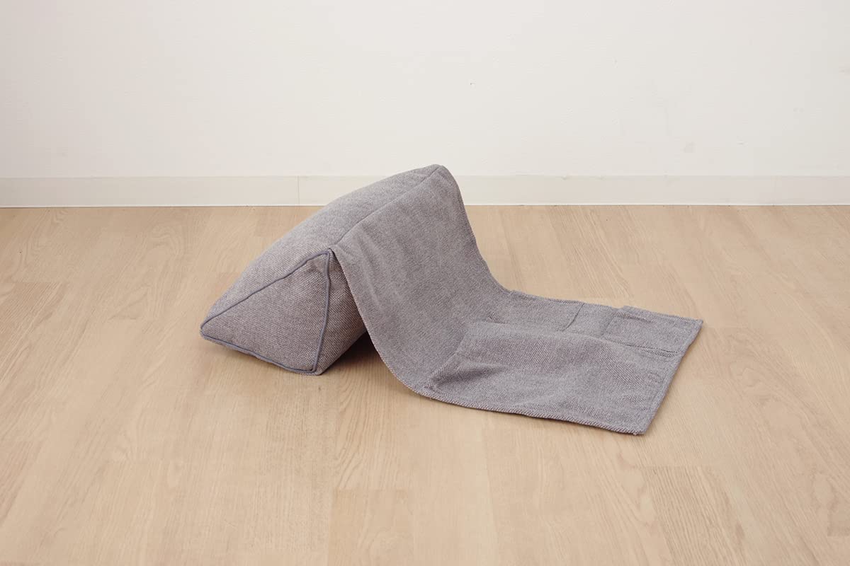 

IKEHIKO Style Triangular Storage Cushion, Approx. 20 x 20 x 40cm, Gray, Made in Japan, Simple Design, Sofa Backrest, Pocket #9350879