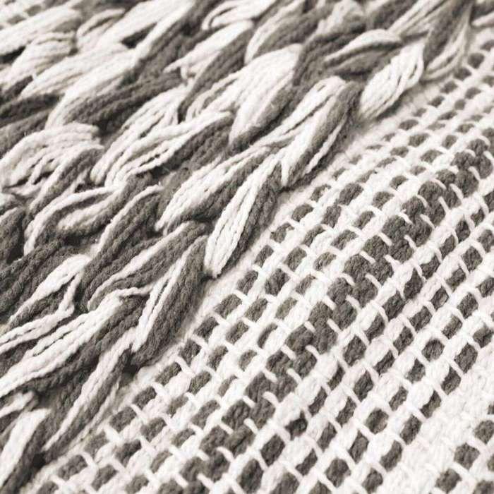 Living Room Rug In Cotton White-sand Stripe 190x290