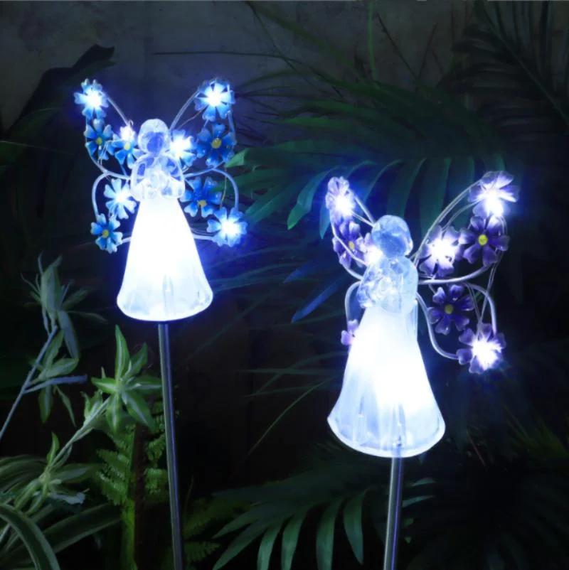 Neue Solar Engel Garten Stehleuchte Außenhof Rasenleuchte LED Licht Dekoration Garten Villa Wasserdicht Landschaftsleuchte