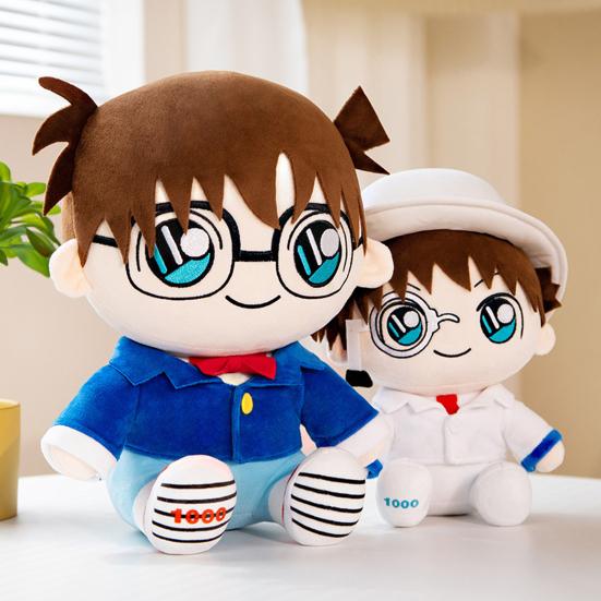 Anime Plush Toy Cute Uniform Doll Plushies Soft Throw Pillow Ornament Collectible Cartoon Detective Conan Kaito Kidd Stuffed Doll Toy Birthday Gift
