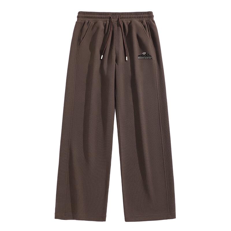 Jeanswest Men's Heavy Waffle Knit Loose Wide-Leg Pants