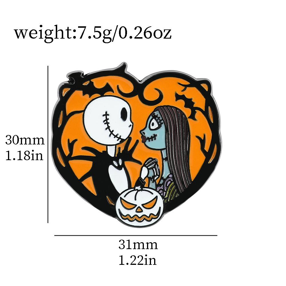 Креативная металлическая брошь Канун Рождества Ужасы Q-издание Череп Джек Лиза Мисс Любовь Брошь