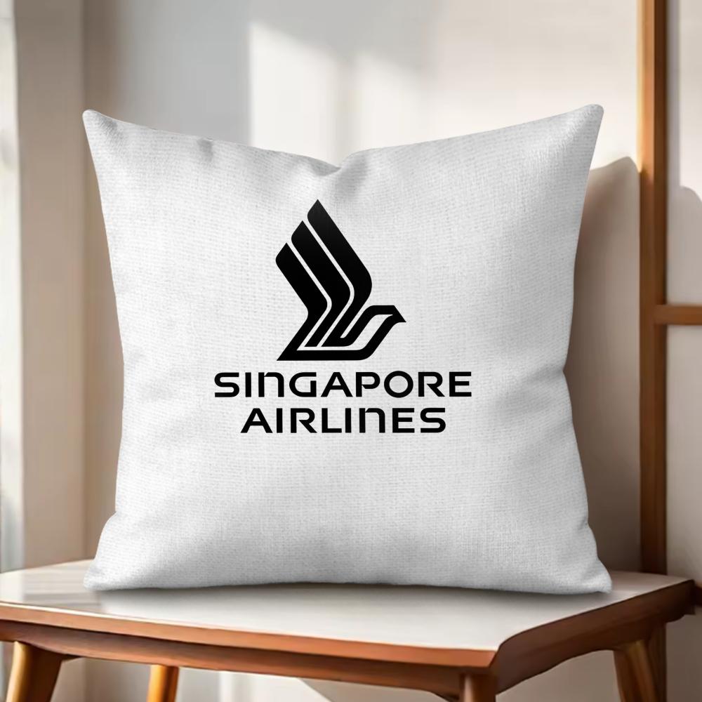 

SSingapore Airlines Cushion Cover Natural Linen Organic Fabric DoubleSided Printing Couch Pillow Covers Home Decor 30x30cm