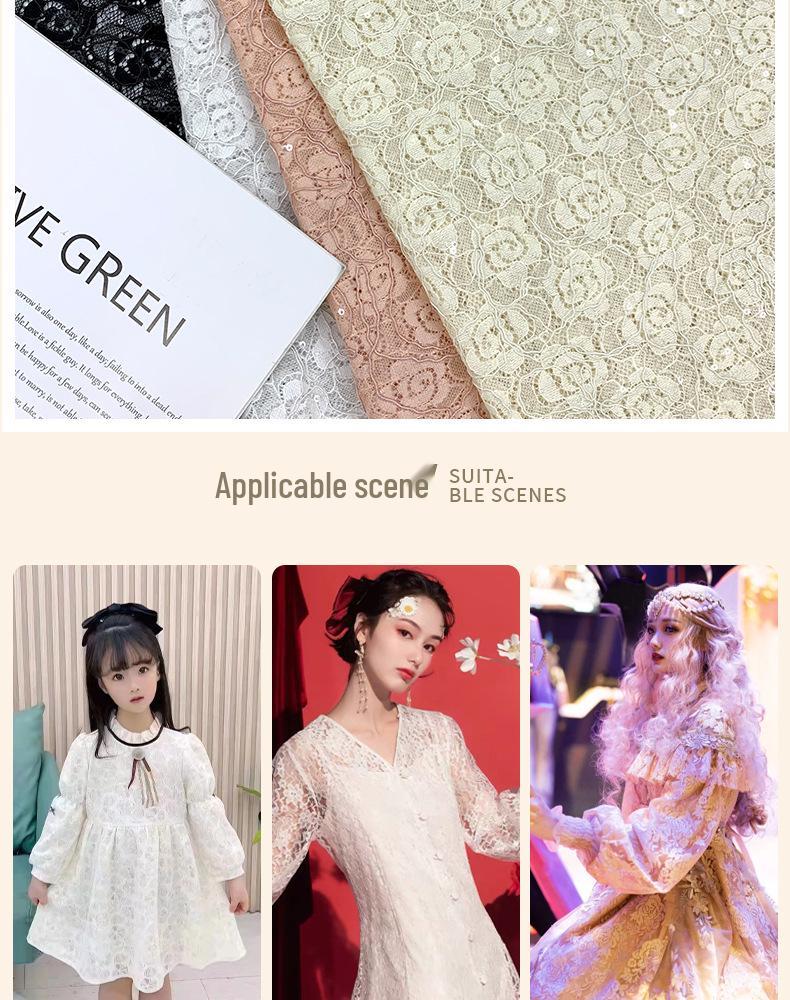 2025 Stylish Lace Fabric with Bone Stitch Embroidery for Women's and Kids' Garments