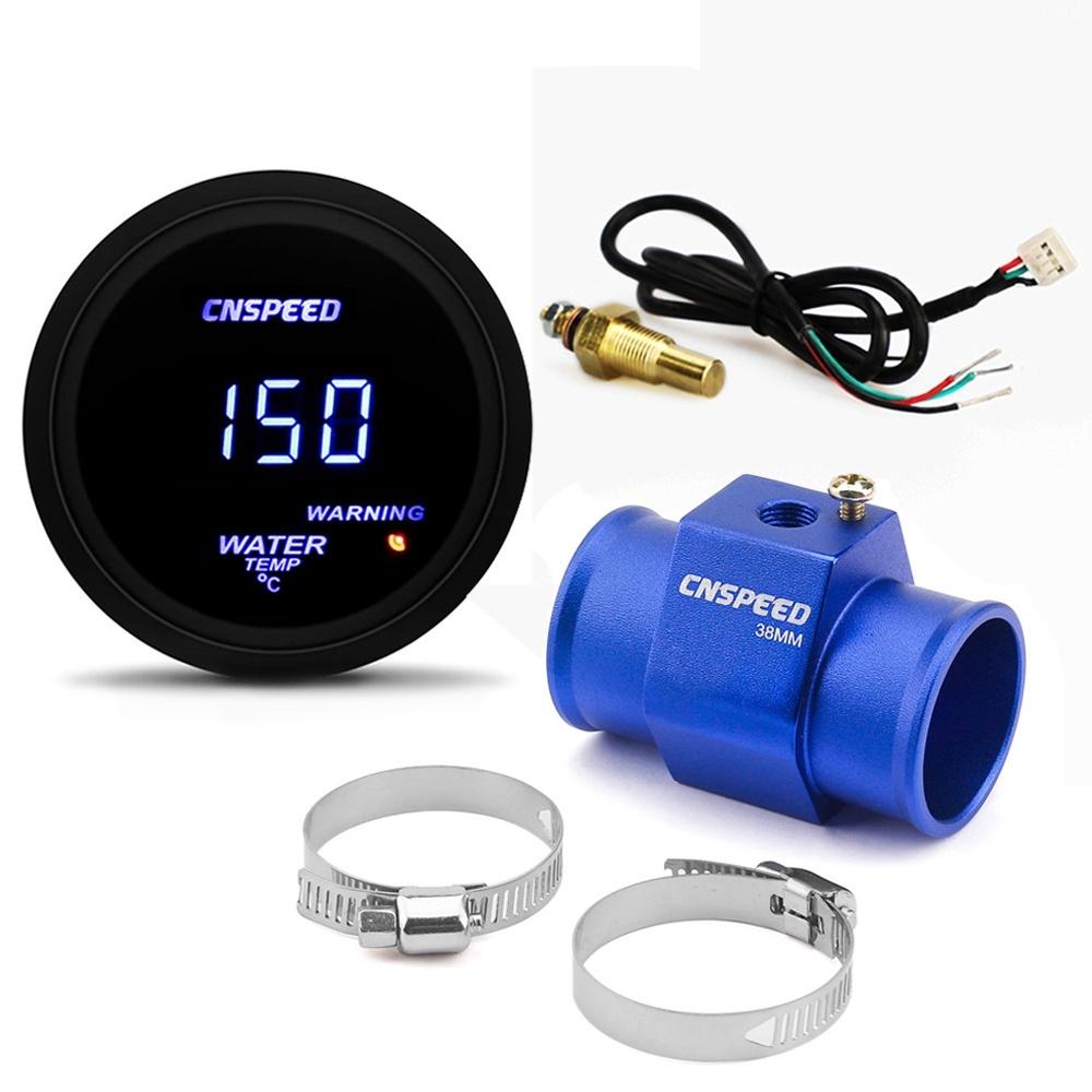 Car Auto 2" 52mm Digital Led Temp Gauge With Water Temperature Sensor 40-150 Celsius Meter With Joint Pipe Sensor Adapter 1/8NPT