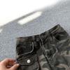 Camouflage Arbeitsjeans Damen Übergröße Schlaghosen Design Gerade Locker Hufeisen Schleifende Hose Jeans für Damen Lange Denimhose