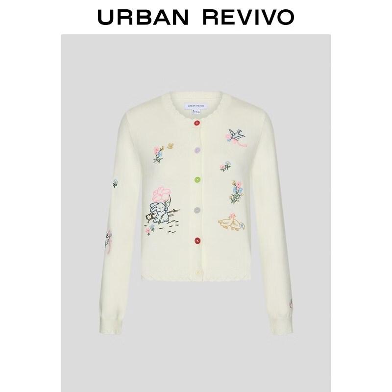 UR Women s Animal Floral Embroidered Knit Cardigan XXS
