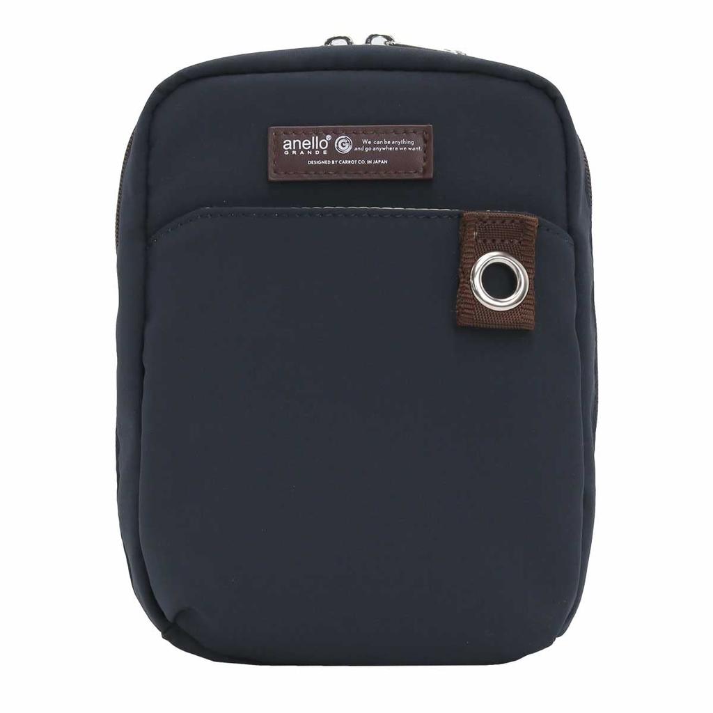 Anello Grande Water-Repellent Mini Shoulder Bag, FAM GHW0001, Navy