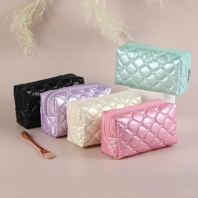 Damen Clutch, Kulturbeutel, Make-up-Tasche, Kosmetiktasche, Federmäppchen, neue Make-up-Taschen in Bonbonfarben mit Diamant-Gitter-Stickerei